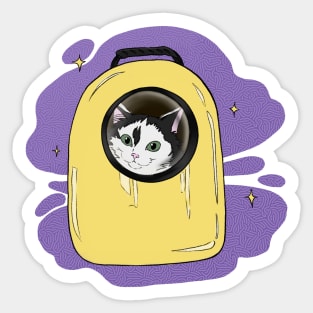 waffle the cat astronaut cosmoc exploader Sticker